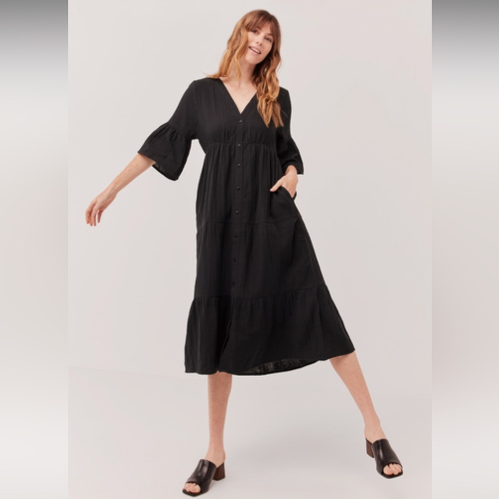 NWT women’s black coastal midi dress Large